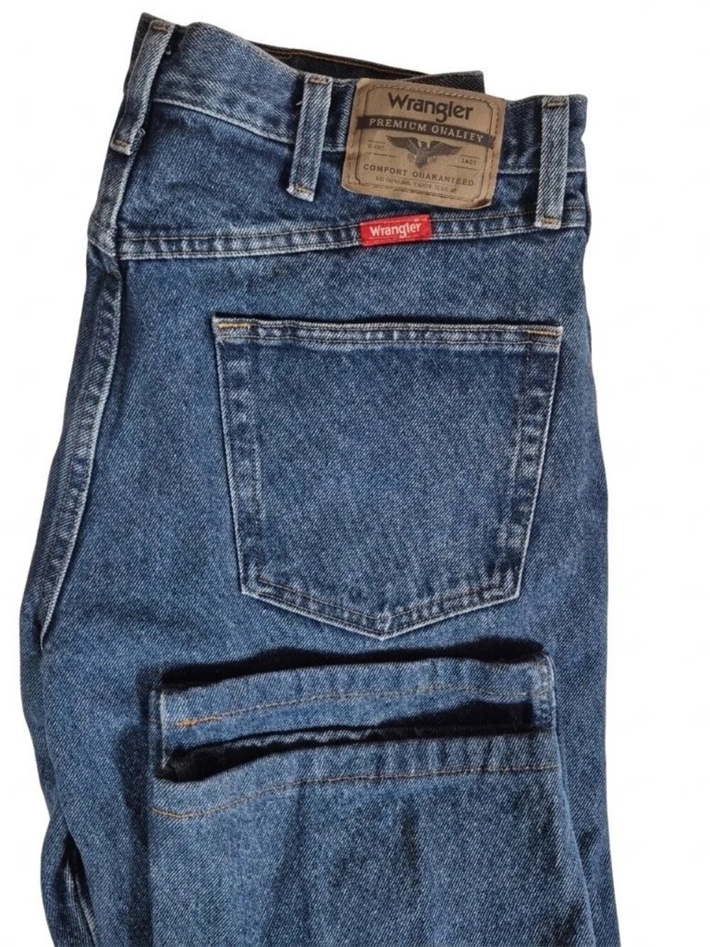 Wrangler Men's Jeans 34x30 Regular Fit Straight Leg Acid Stone Wash Blue Denim